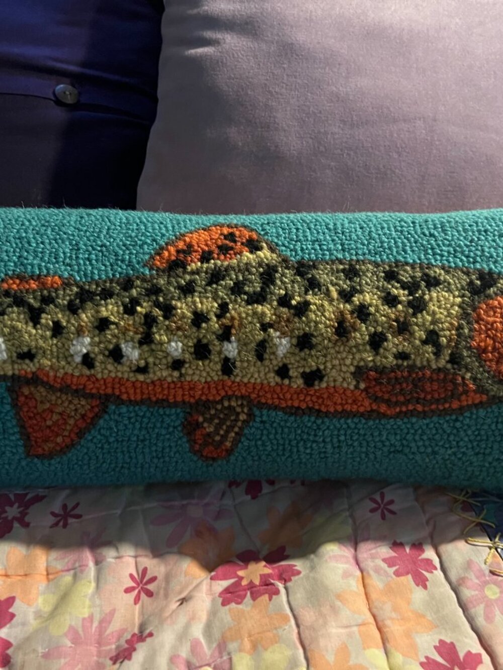 NWT Suzanne Nicoll Handmade Rainbow Trout Fish Pillow
